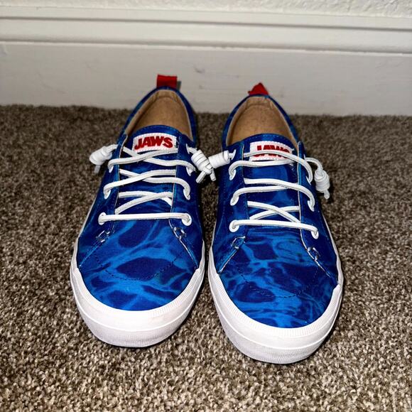 Sperry x Jaws Crest Vibe Sneakers Women’s 8.5M Blue Shark Ocean Canvas Shoes NEW - Picture 2 of 6